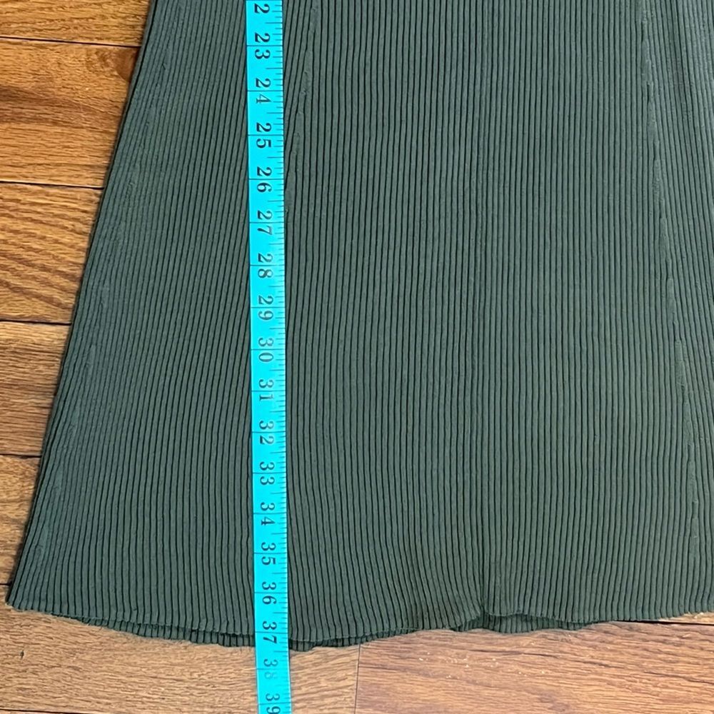 Everlane Viscose Knit Polo Midi Dress Olive Green Women’s Large  Ribbed Preppy - Picture 6 of 9